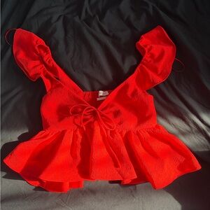 Urban Outfitters Red Babydoll Top